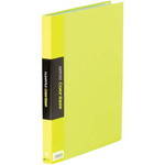 カラーベース固定式　Ａ４縦２０ポケット　黄緑　５冊