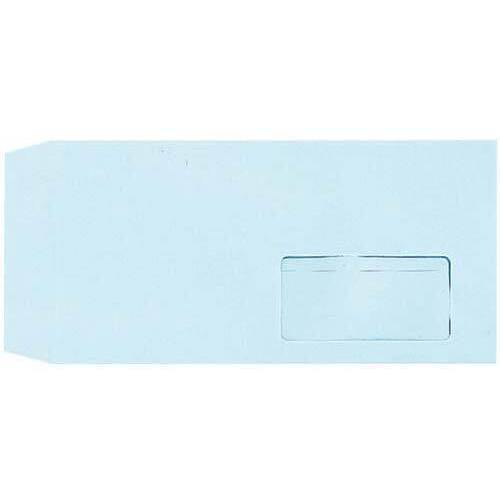 窓付封筒テープ付　長３　ブルー　８０ｇ　３０００枚