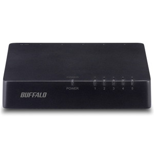 １０／１００Ｍｂｐｓ対応　スイッチングＨｕｂ　プラスチック筐体／電源外付けモデル　磁石無　５ポート　黒　■２営業日内届