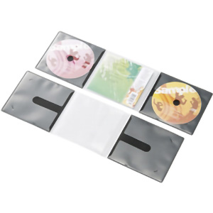 ＣＤ／ＤＶＤ用スリム収納ソフトケース／２枚収納タイプ／１０個入り／ブラック　ＣＣＤ－ＤＰ２Ｃ１０ＢＫ　■お取り寄せ品