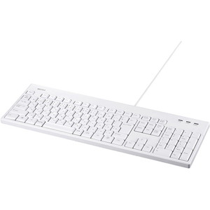 ＵＳＢ接続　有線フルキーボード　丸洗い対応　ホワイト　■２営業日内届