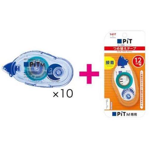 テープのり　ピットテープＭＳ１２　１０個＋詰替１個