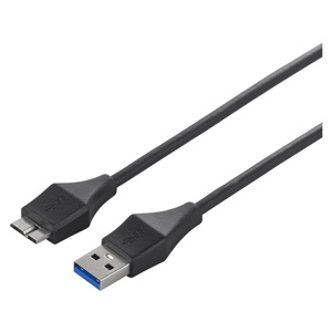 ＵＳＢ３．０　Ａ　ｔｏ　ｍｉｃｒｏＢ　スリムケーブル　１．５ｍ　ブラック　ＢＳＵＡＭＢＳＵ３１５ＢＫ　■お取り寄せ品