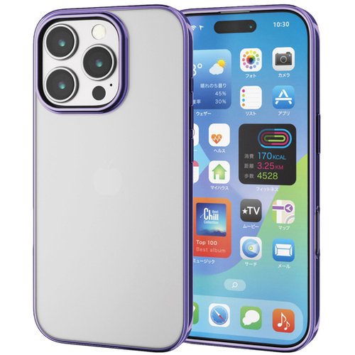 ｉＰｈｏｎｅ　１６　Ｐｒｏ用ソフトケース／サイドメッキ／メタリックヴァイオレット　■お取り寄せ品