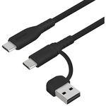 ＵＳＢケーブル／２ｉｎ１／超タフ／ＰＤ６０Ｗ／１．５ｍ／ブラック　ＯＷＬ－ＣＢＡ５ＡＣＣ１５－ＢＫ　■お取り寄せ品