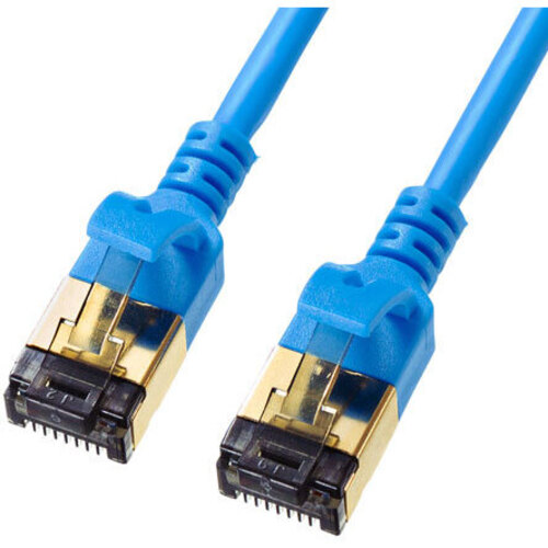 カテゴリ８細径ＬＡＮケーブル（ブルー・３ｍ）　ＫＢ－Ｔ８ＳＬ－０３ＢＬ　■お取り寄せ品