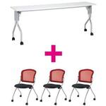 セット品　ＵＰ１８４５ＷＨ＆ＭＮチェアレッド　【組立サービス付】