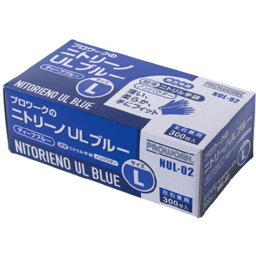 ニトリーノＵＬブルー　Ｌ　３００枚　×１０箱　【お取り寄せ品】７営業日以内届