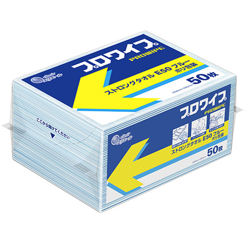 エリエール　プロワイプ　ストロングタオルＥ５０　ブルーポリ包装　５０枚&times;２４パック　７０３４９５