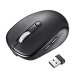 静音ワイヤレスブルーＬＥＤマウス（充電式・５ボタン・ブラック）　ＭＡ－ＷＢＳ５２０ＢＫ　■お取り寄せ品