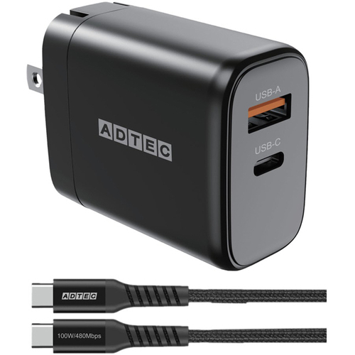 ＰＤ対応ＧａＮ　ＡＣ充電器／６５Ｗ／ブラックＴｙｐｅ－Ｃセット　ＡＰＤ－Ｖ０６５ＡＣ－ｗＣ２０Ｕ２－ＢＫ　■お取り寄せ品