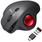 ワイヤレストラックボール（静音・５ボタン・親指操作タイプ）　ＭＡ－ＷＴＢ１８５ＢＫ　■お取り寄せ品