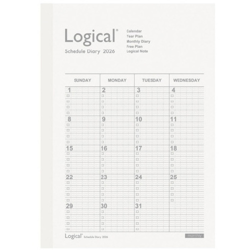 ２６年ロジカルダイアリー月間ノートＡ５