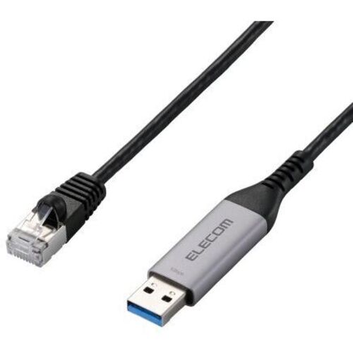 ＵＳＢ－Ａ　－　ＬＡＮ変換ケーブル／ＣＡＴ６／ＭＡＣアドレスチェンジャー／２．０ｍ／ブラック　■お取り寄せ品
