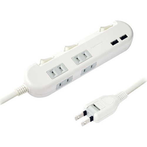 ４ＡＣ－２ＵＳＢ－３．４Ａ　ＳＷ　１．５ｍ　ＷＨ　ＡＣ－０１０　■お取り寄せ品