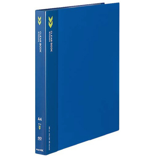 クリヤーブックＫ２　固定式Ａ４縦４０Ｐ青