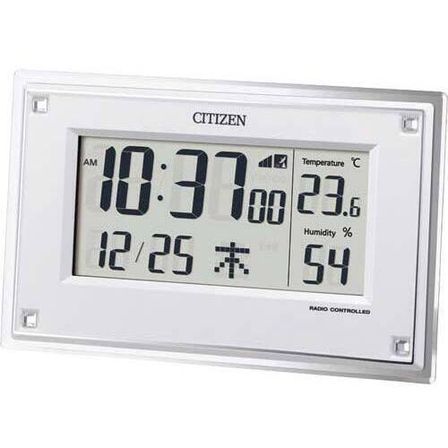 シチズン　温湿度計付電波卓上時計