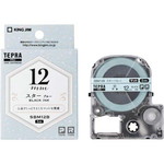 テプラＰＲＯテープ　マット模様　スター１２ｍｍ黒字