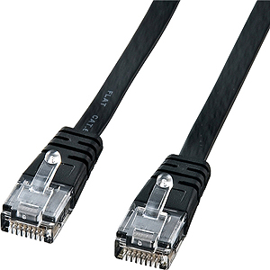 カテゴリ６フラットケーブル（１５ｍ・ブラック）　ＫＢ－ＦＬ６－１５ＢＫＮ　■お取り寄せ品