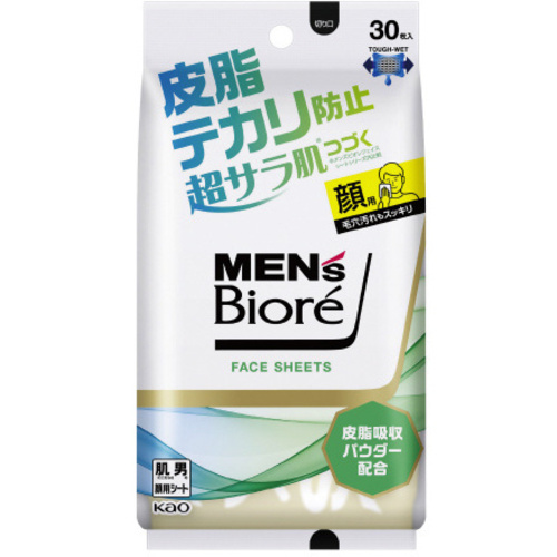 メンズビオレ　フェイスシート　皮脂テカリ防止×６　【お取り寄せ品】５営業日以内届