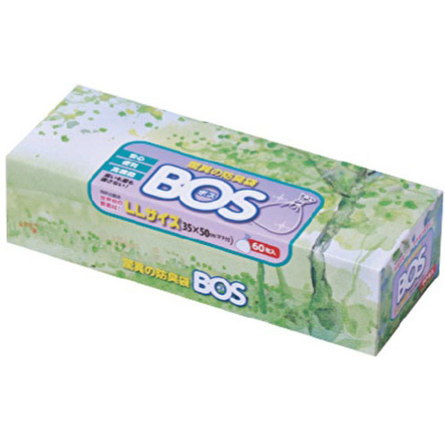 驚異の防臭袋ＢＯＳ　箱型ＬＬサイズ白１箱（６０枚）　【お取り寄せ品】８営業日以内届