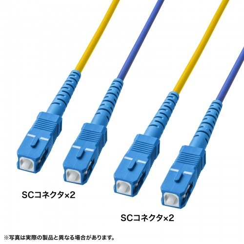 防水ロバスト光ファイバケーブル（マルチ５０&mu;ｍＯＭ３、２芯、両端ＳＣ&times;２、２０ｍ）　■お取り寄せ品