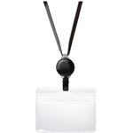 プロ耐リール　吊下げ名札　防水チャック　黒　５枚　【お取り寄せ品】９営業日以内届