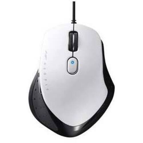 有線５ボタン　ネオフィットマウス　ホワイト　Ｍ