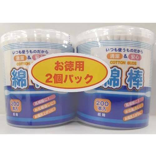 紙軸白綿棒　２００本入×２コパック
