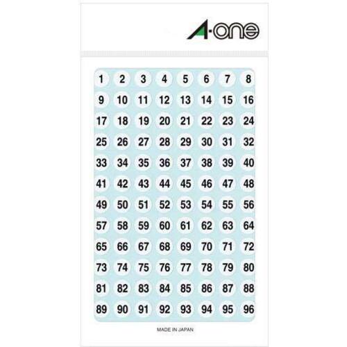 特殊ラベル　丸型　９ｍｍ径　数字　白