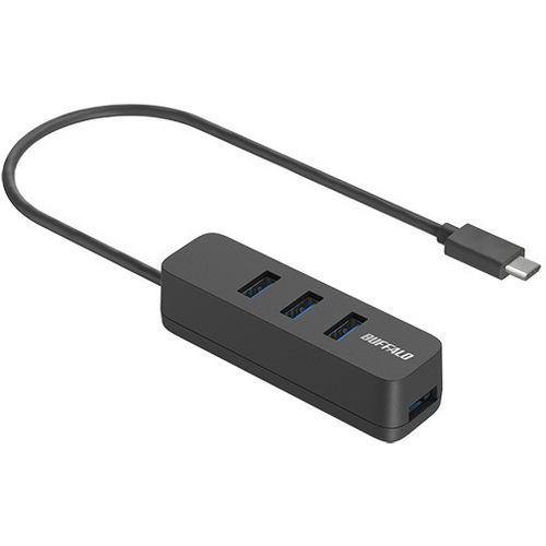 ＵＳＢ－Ｃ　３．２　Ｇｅｎ１　バスパワー上挿しハブ　磁石付　ブラック　ＢＳＨ４Ｕ３２０Ｃ１ＢＫ　■２営業日内届