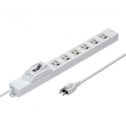 漏電ブレーカータップ（３Ｐ・６個口・１ｍ）　ＴＡＰ－ＢＲ３６ＬＮ－１　■お取り寄せ品