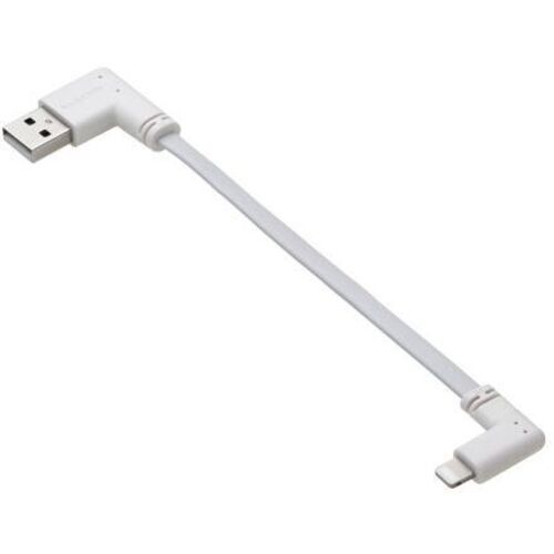 ＵＳＢ－Ａ　ｔｏ　Ｌｉｇｈｔｎｉｎｇケーブル／フラット／Ｌ字／０．１ｍ／ホワイト　■お取り寄せ品