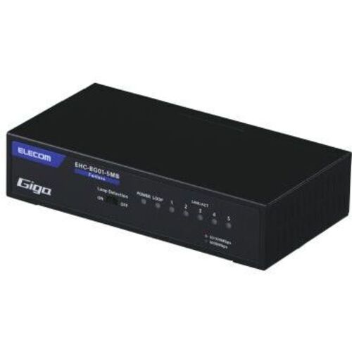 法人専用／Ｇｉｇａ対応スイッチングＨｕｂ／５ポート／金属筐体／磁石付き／電源内蔵モデル／ブラック　■２営業日内届