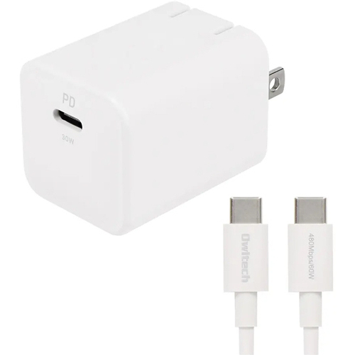 ＡＣ充電器／ＰＤ３０Ｗ／ＵＳＢ１ポート／ケーブル付／ホワイト　ＯＷＬ－ＡＰＤＪ３０ＣＣ１５－ＷＨ　■お取り寄せ品