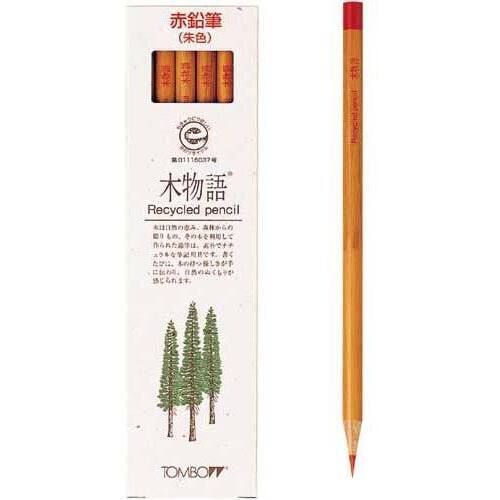 エコ鉛筆　木物語　朱色　１２本入