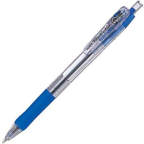ノック式タプリクリップボールペン０．７ｍｍ青１０本
