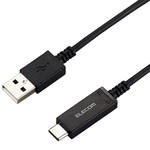 スマートフォン用ＵＳＢケーブル／ＵＳＢ２．０／（Ｃオス－Ａオス）　温度検知機能付／１．８ｍ／黒　■お取り寄せ品