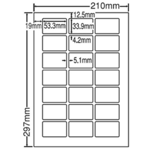 シートカットラベル　Ａ４版　２１面付（１ケース５００シート）　ＬＤＷ２１ＱＧＦ　■お取り寄せ品