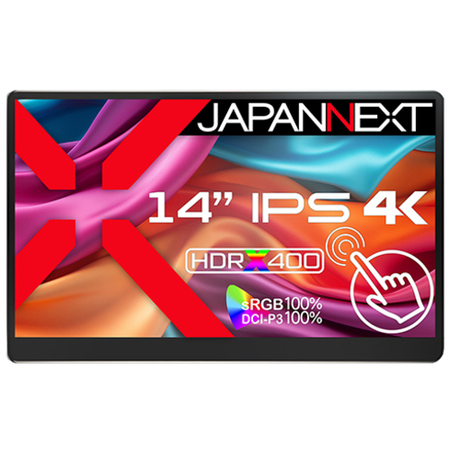 タッチパネルディスプレイ　１４型／３８４０&times;２１６０／ブラック　ＪＮ－ＭＤ－ＩＰＳ１４０ＵＨＤＲ－Ｔ　■２営業日内届