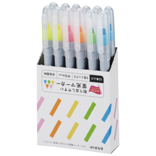 取り出しやすい蛍光マーカー　５色パック　６０本入