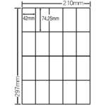 マルチタイプラベル　エコロジー再生紙ラベル　Ａ４（２０面）　５００シート　ＲＣＬ２２　■お取り寄せ品