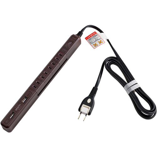 ４Ｐ２ｍスリム回転ＵＳＢタップ　木目　ＷＢＳ－ＳＬ４０２ＵＳＢ（ＷＤ）　■お取り寄せ品