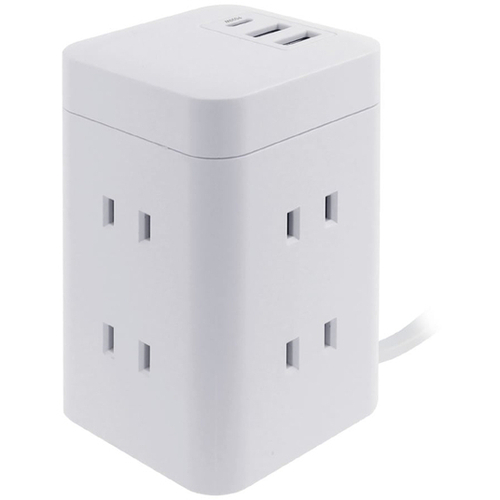 ＨＩＤＩＳＣ　コンパクトタワー型電源タップ　ＨＤ－ＡＣ６Ｕ３ＷＨ　■お取り寄せ品