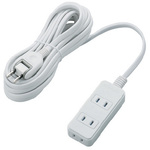 ほこり防止付きシャッタータップ　３個口　ＷＨ　５ｍ