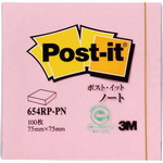 ポストイット　再生紙ノート７５×７５　ピンク１０冊　６５４ＲＰ－ＰＮ×１０