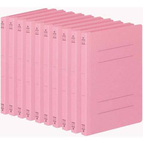 フラットファイルＶ樹脂とじ具　Ｂ５縦　桃　１０冊