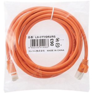 ＥＵ　ＲｏＨＳ指令準拠　ツメ折れ防止ＬＡＮケーブル（Ｃａｔ５Ｅ）／３．０ｍ／簡易パッケージ仕様／オレンジ　■２営業日内届