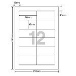 ＯＡマルチタック　Ａ４　１２面　周囲余白　Ｗ８６㎜×Ｈ４２㎜