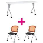 セット品　ＵＰ１５６０ＷＨ＆ＭＮチェアオレンジ　【組立サービス付】